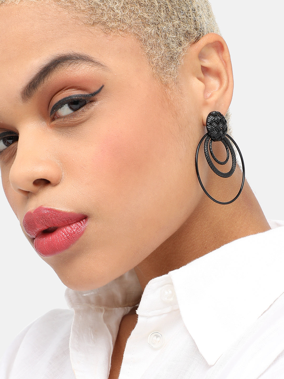 GOLD PLATED PARTY DESIGNER STONE DROP EARRING FOR WOMEN