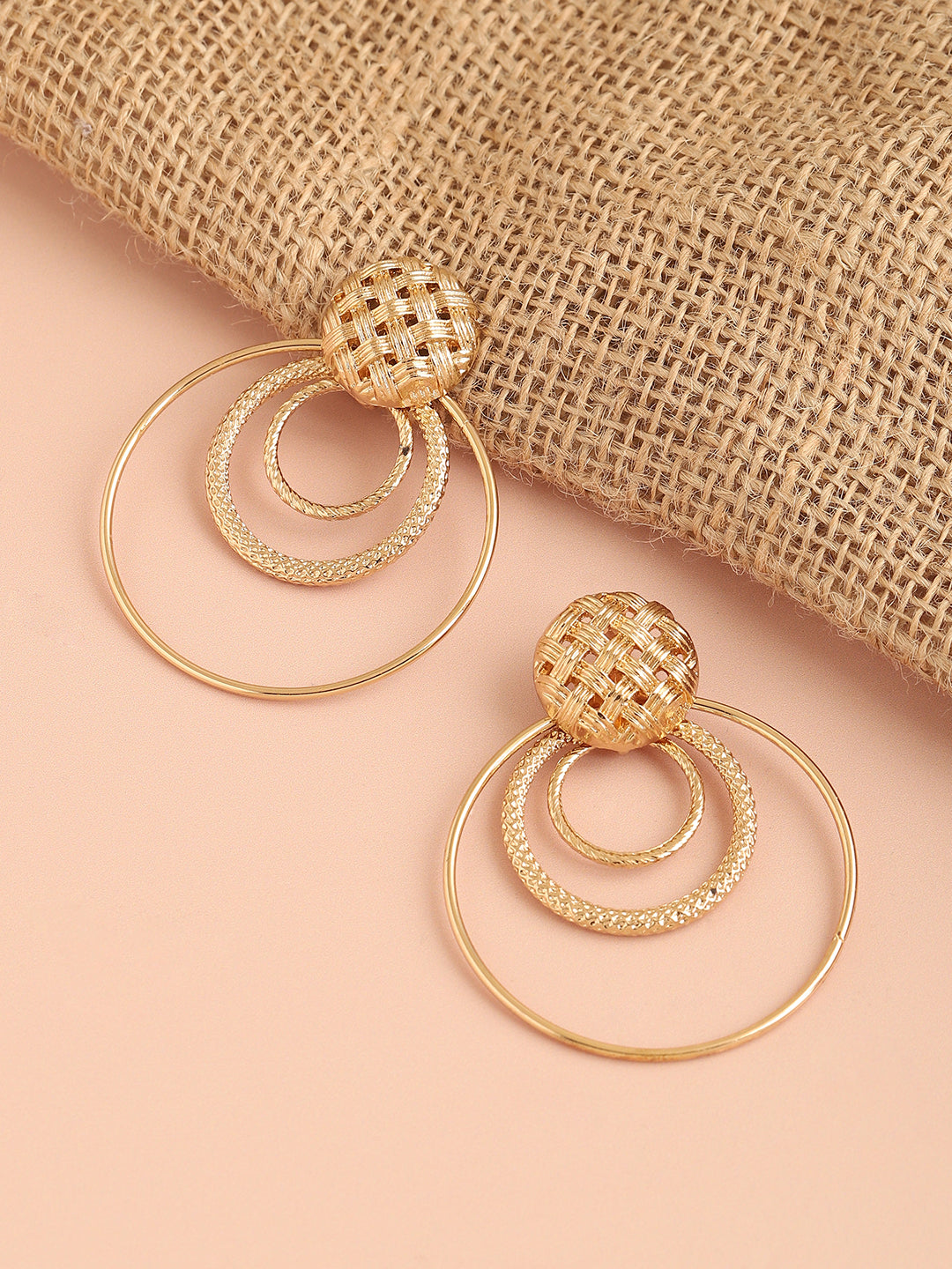 GOLD PLATED PARTY DESIGNER STONE DROP EARRING FOR WOMEN