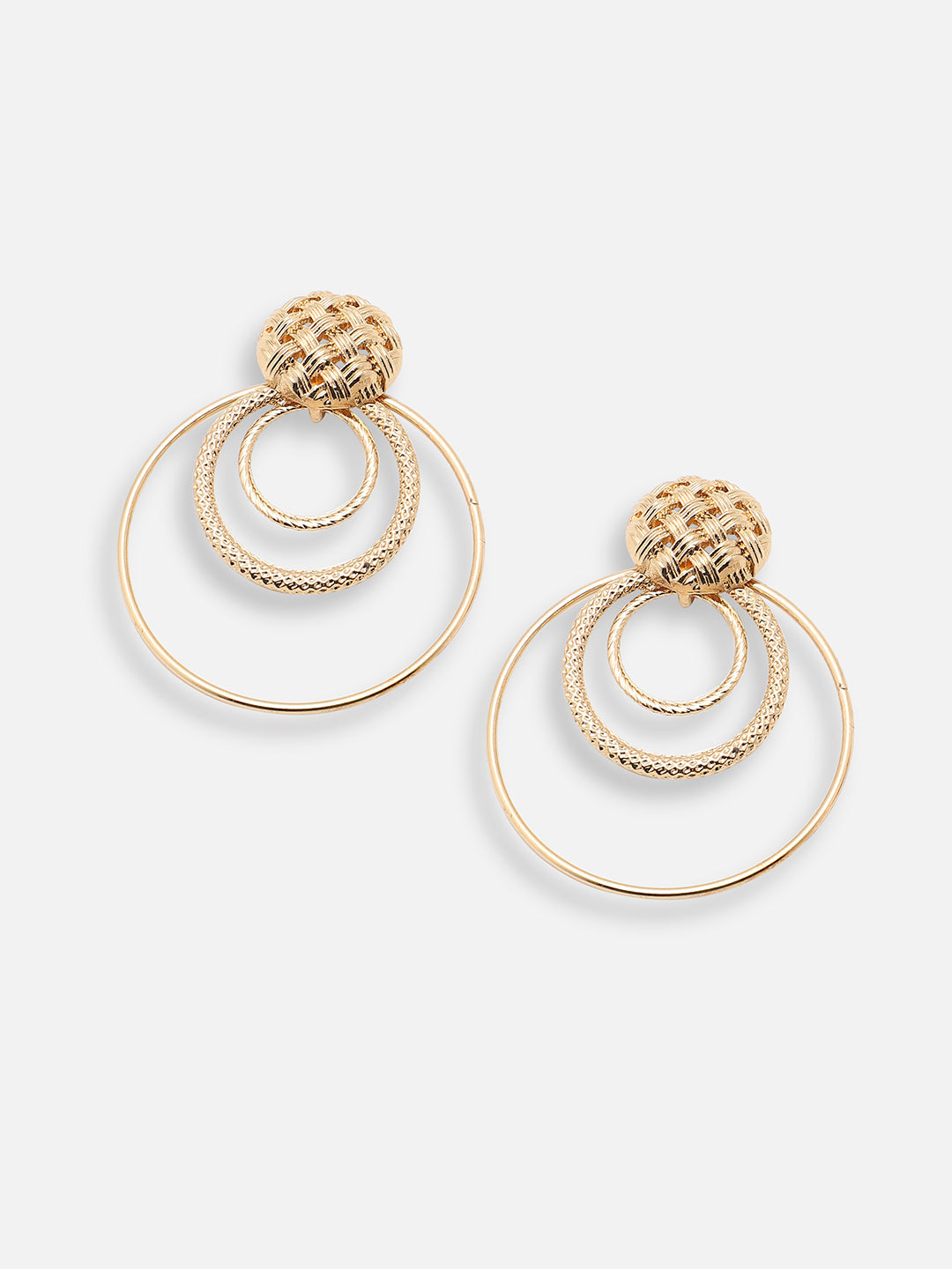 GOLD PLATED PARTY DESIGNER STONE DROP EARRING FOR WOMEN