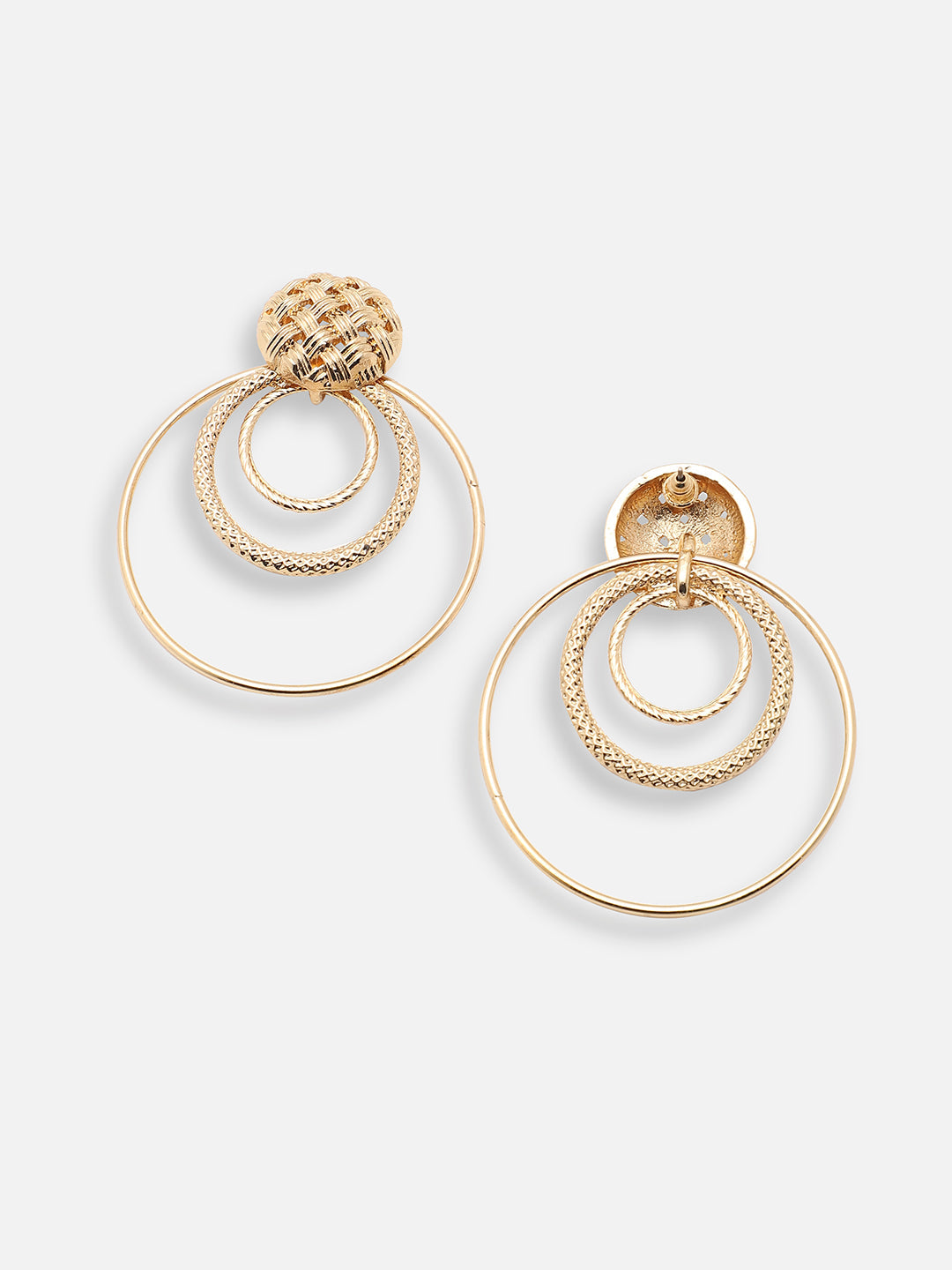 GOLD PLATED PARTY DESIGNER STONE DROP EARRING FOR WOMEN