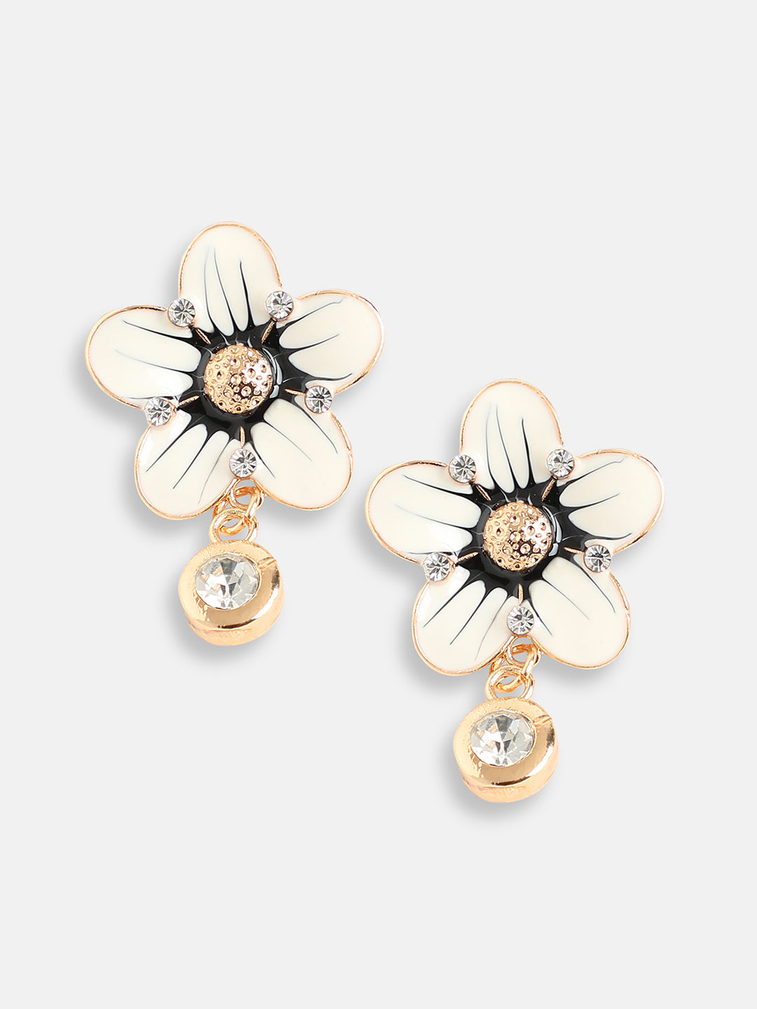 GOLD PLATED PARTY DESIGNER STONE DROP EARRING FOR WOMEN