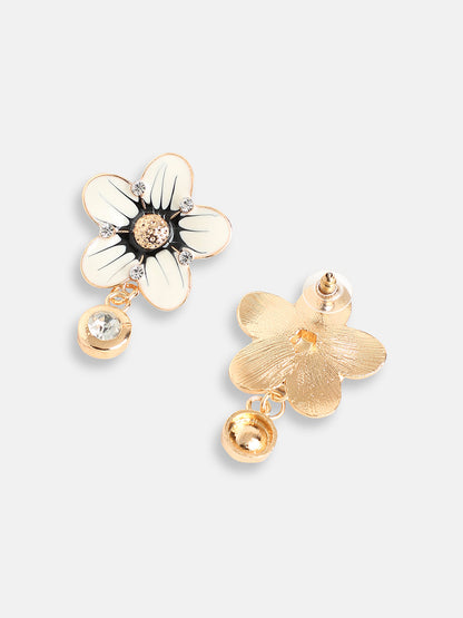 GOLD PLATED PARTY DESIGNER STONE DROP EARRING FOR WOMEN