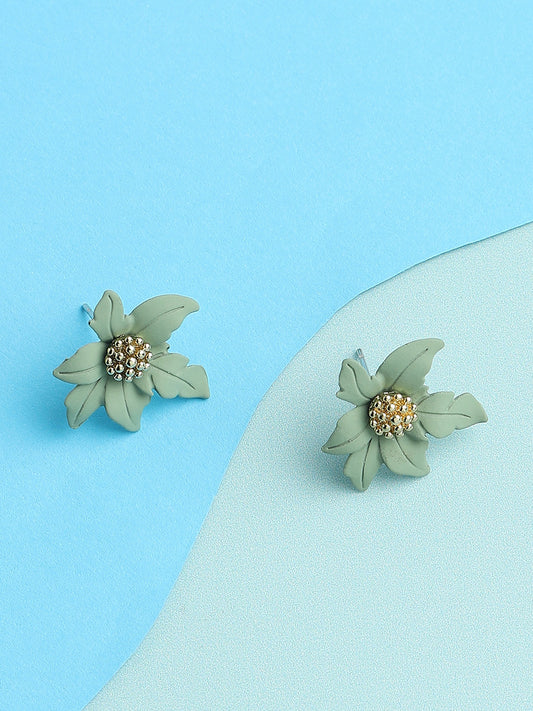 GOLD PLATED PARTY DESIGNER STONE STUD FOR WOMEN