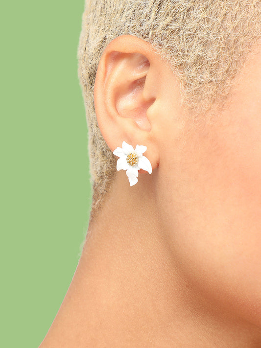 GOLD PLATED PARTY DESIGNER STONE STUD FOR WOMEN