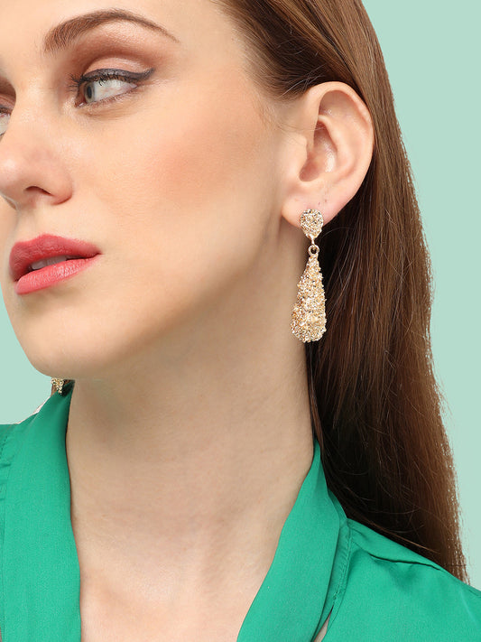 GOLD PLATED PARTY DESIGNER DROP EARRING FOR WOMEN