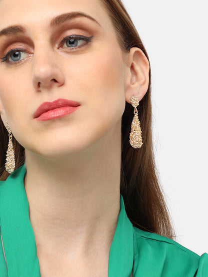 GOLD PLATED PARTY DESIGNER DROP EARRING FOR WOMEN