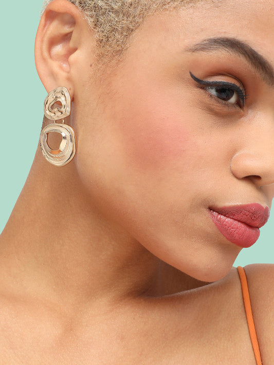 GOLD PLATED PARTY DESIGNER DROP EARRING FOR WOMEN