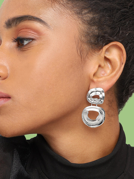 SILVER PLATED PARTY DESIGNER DROP EARRING FOR WOMEN