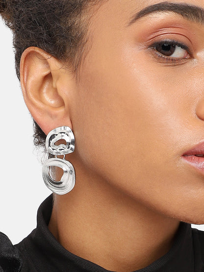 SILVER PLATED PARTY DESIGNER DROP EARRING FOR WOMEN