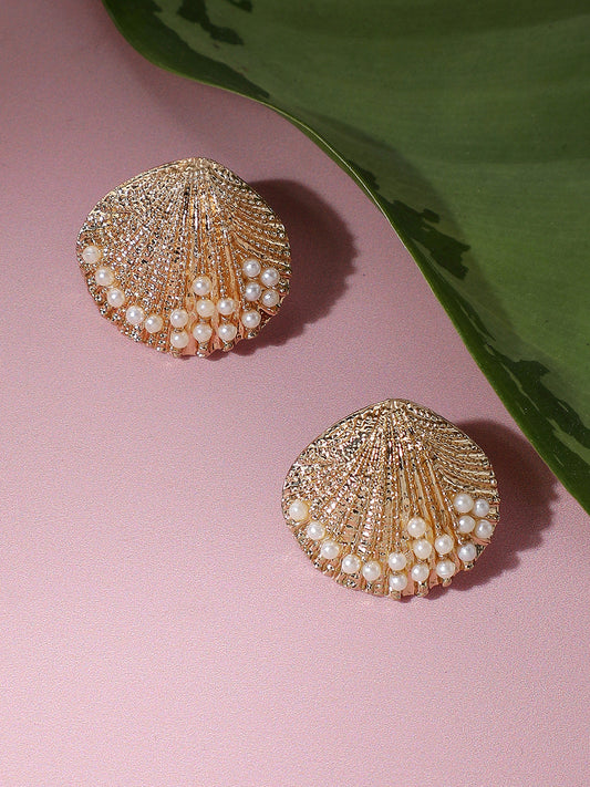 GOLD PLATED PARTY DESIGNER STONE STUD FOR WOMEN