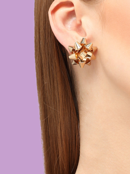 GOLD PLATED PARTY DESIGNER STUD FOR WOMEN
