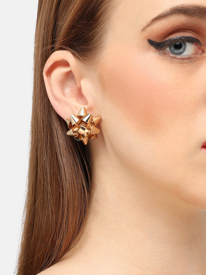 GOLD PLATED PARTY DESIGNER STUD FOR WOMEN