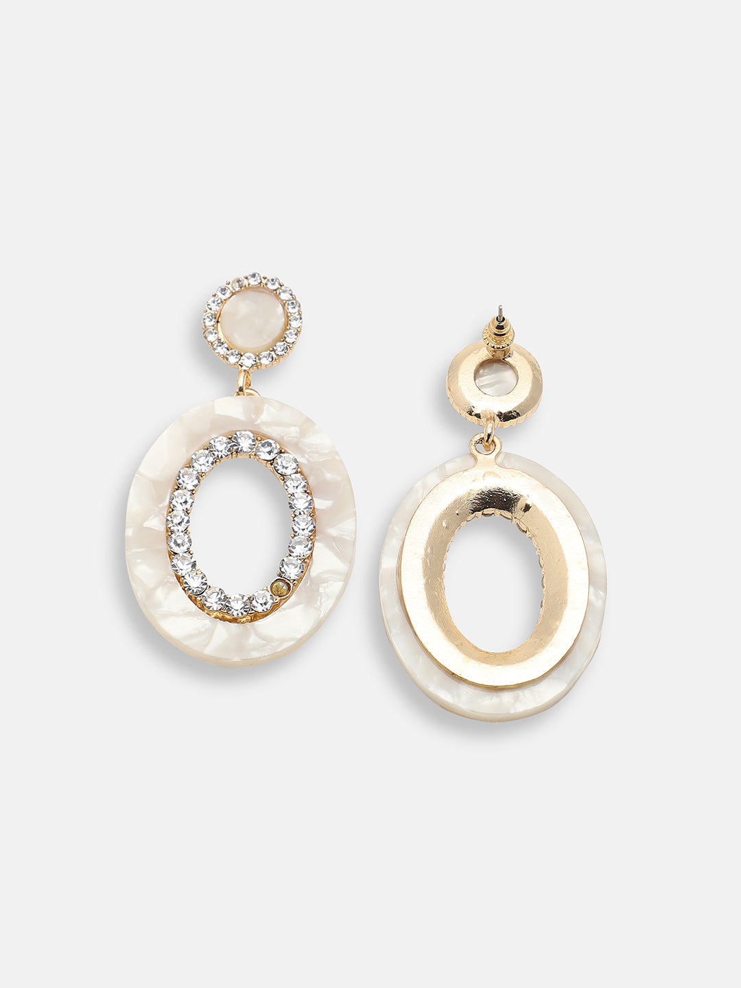 GOLD PLATED PARTY DESIGNER STONE DROP EARRING FOR WOMEN