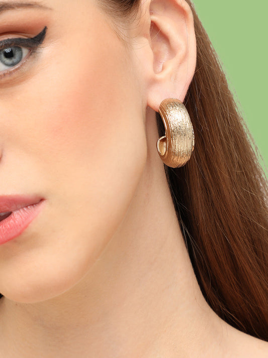 GOLD PLATED PARTY DESIGNER HOOP EARRING FOR WOMEN