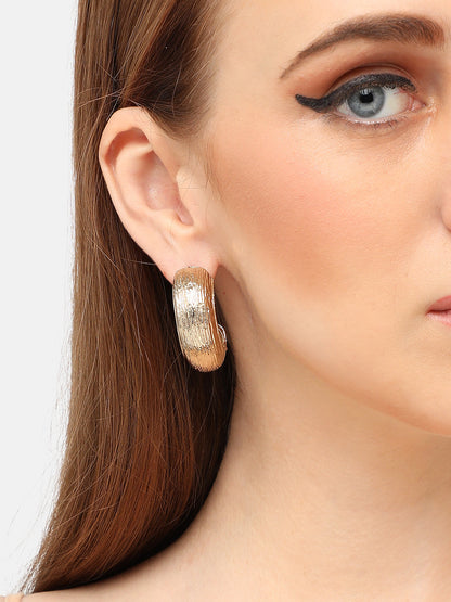 GOLD PLATED PARTY DESIGNER HOOP EARRING FOR WOMEN