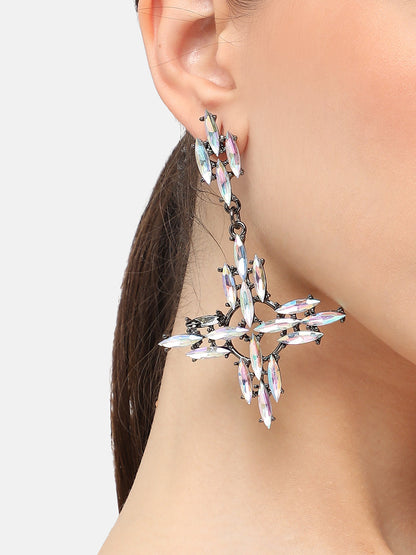 Gold Plated Party Designer Stone Drop Earring For Women