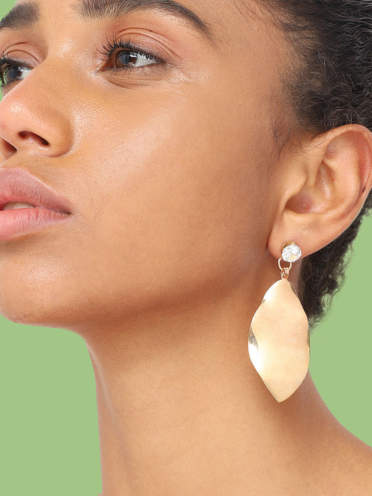 GOLD PLATED PARTY DESIGNER DROP EARRING FOR WOMEN