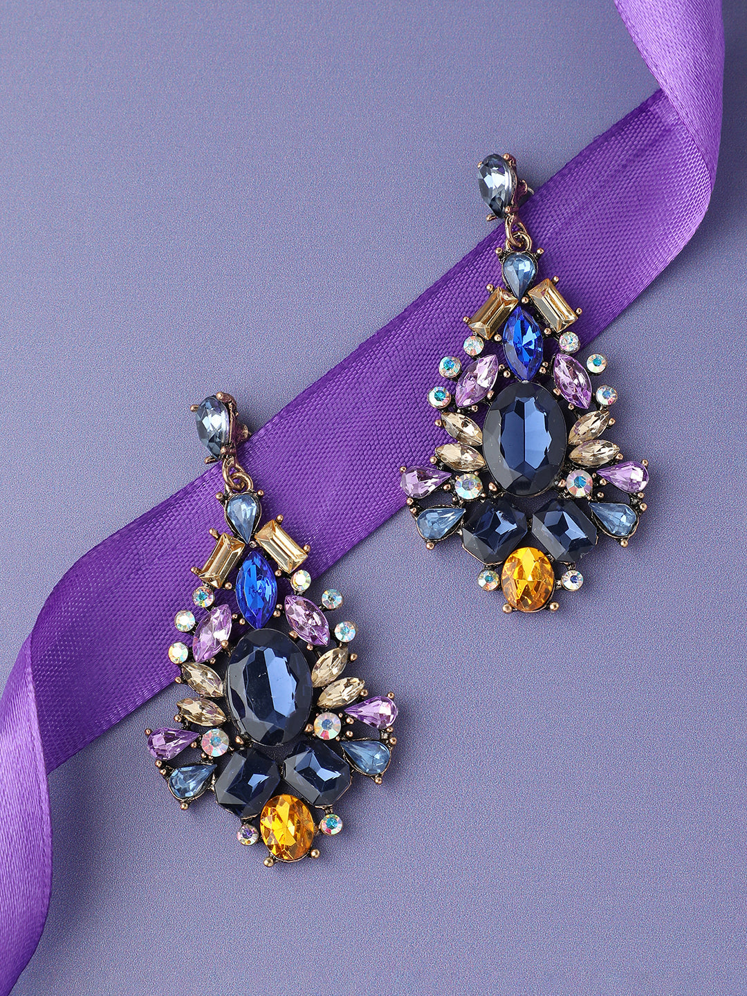 Blue Cascade Drop Earrings
