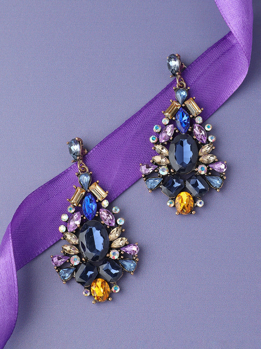 Blue Cascade Drop Earrings