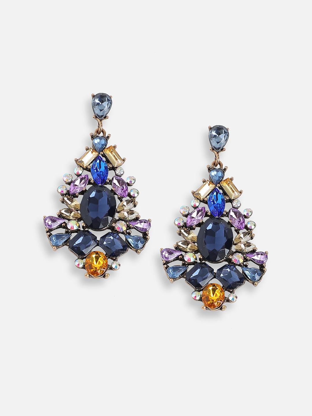 Blue Cascade Drop Earrings