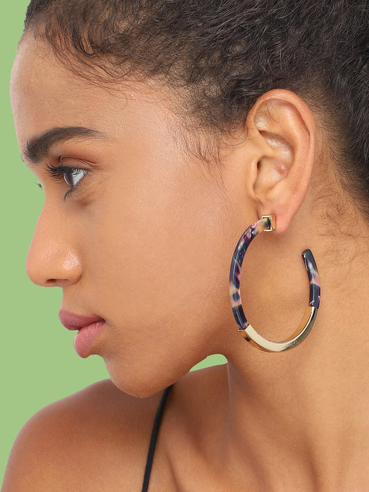 GOLD PLATED PARTY DESIGNER HOOP EARRING FOR WOMEN