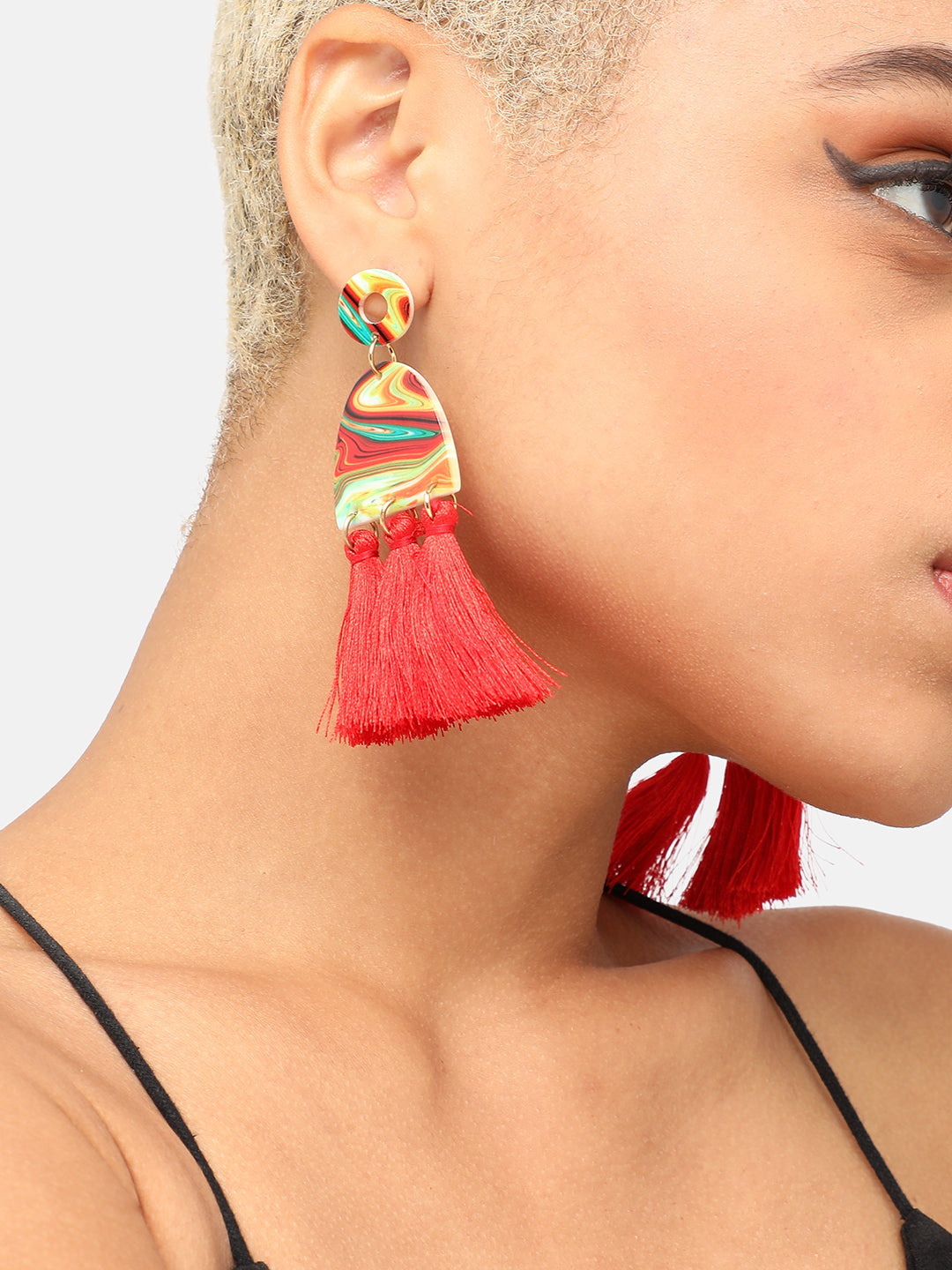 GOLD PLATED PARTY DESIGNER DROP EARRING FOR WOMEN