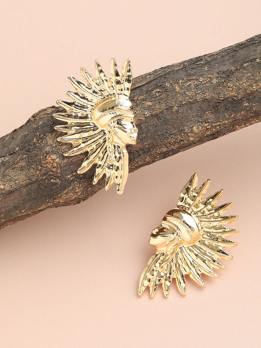 GOLD PLATED PARTY DESIGNER STUD FOR WOMEN