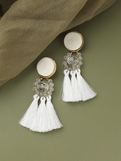 GOLD PLATED PARTY DESIGNER STONE DROP EARRING FOR WOMEN