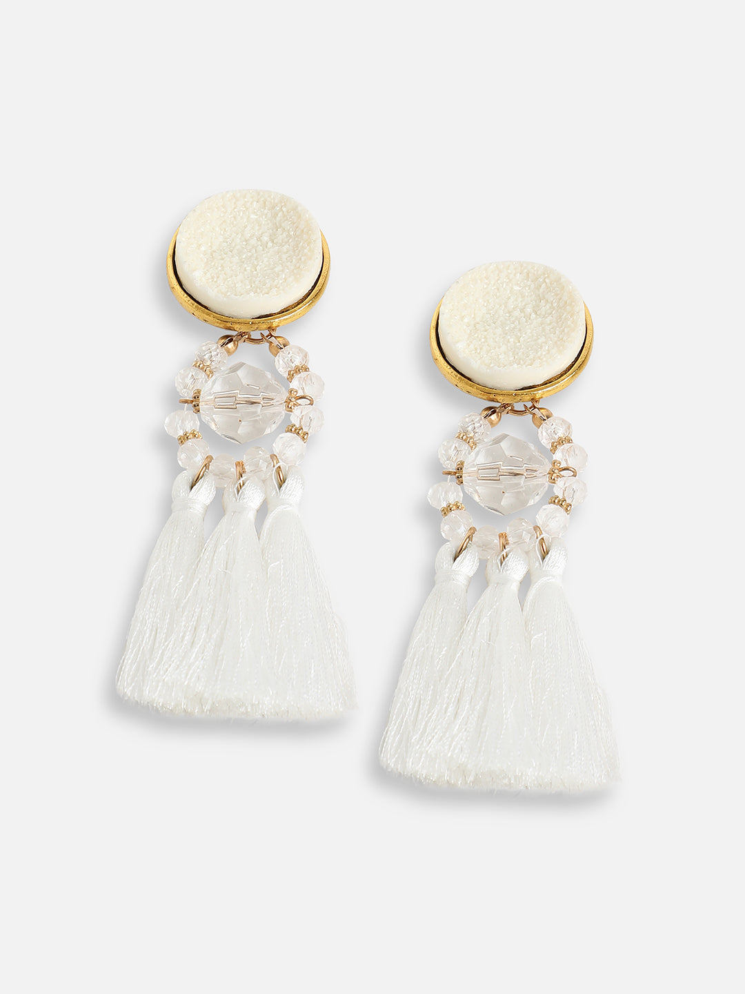 GOLD PLATED PARTY DESIGNER STONE DROP EARRING FOR WOMEN