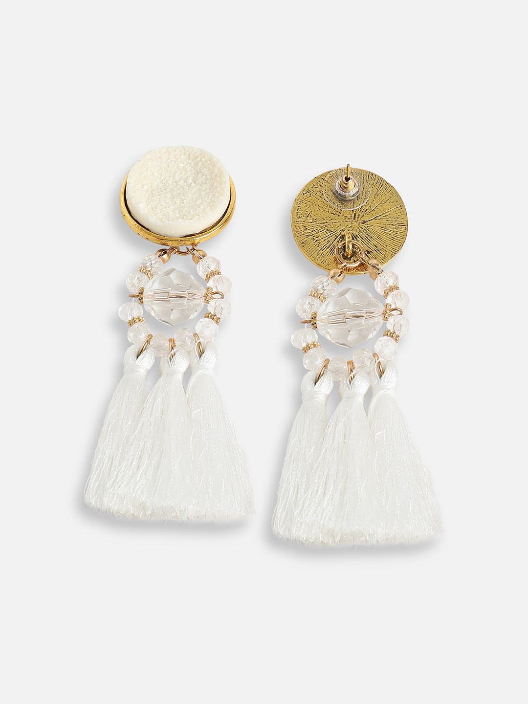 GOLD PLATED PARTY DESIGNER STONE DROP EARRING FOR WOMEN