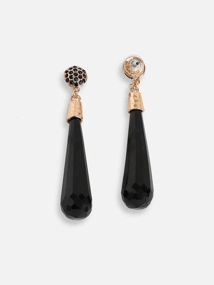 GOLD PLATED PARTY DESIGNER STONE DROP EARRING FOR WOMEN
