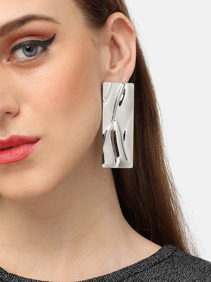 SILVER PLATED PARTY DESIGNER DROP EARRING FOR WOMEN