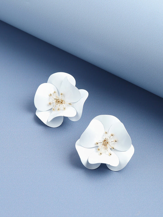GOLD PLATED PARTY DESIGNER STONE STUD FOR WOMEN