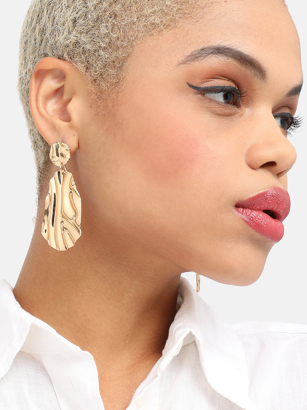 GOLD PLATED PARTY DESIGNER DROP EARRING FOR WOMEN