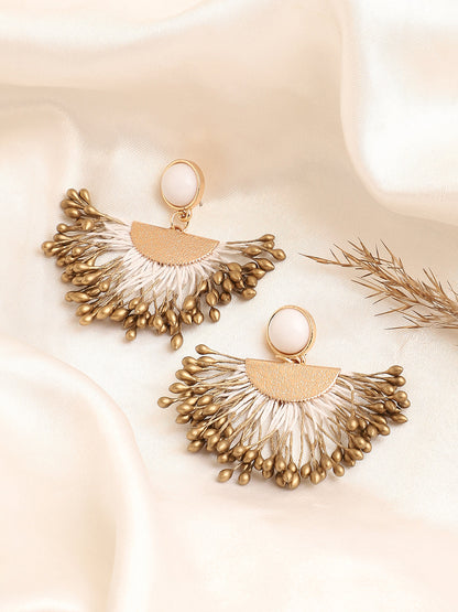 GOLD PLATED PARTY DESIGNER STONE DROP EARRING FOR WOMEN