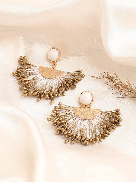 GOLD PLATED PARTY DESIGNER STONE DROP EARRING FOR WOMEN