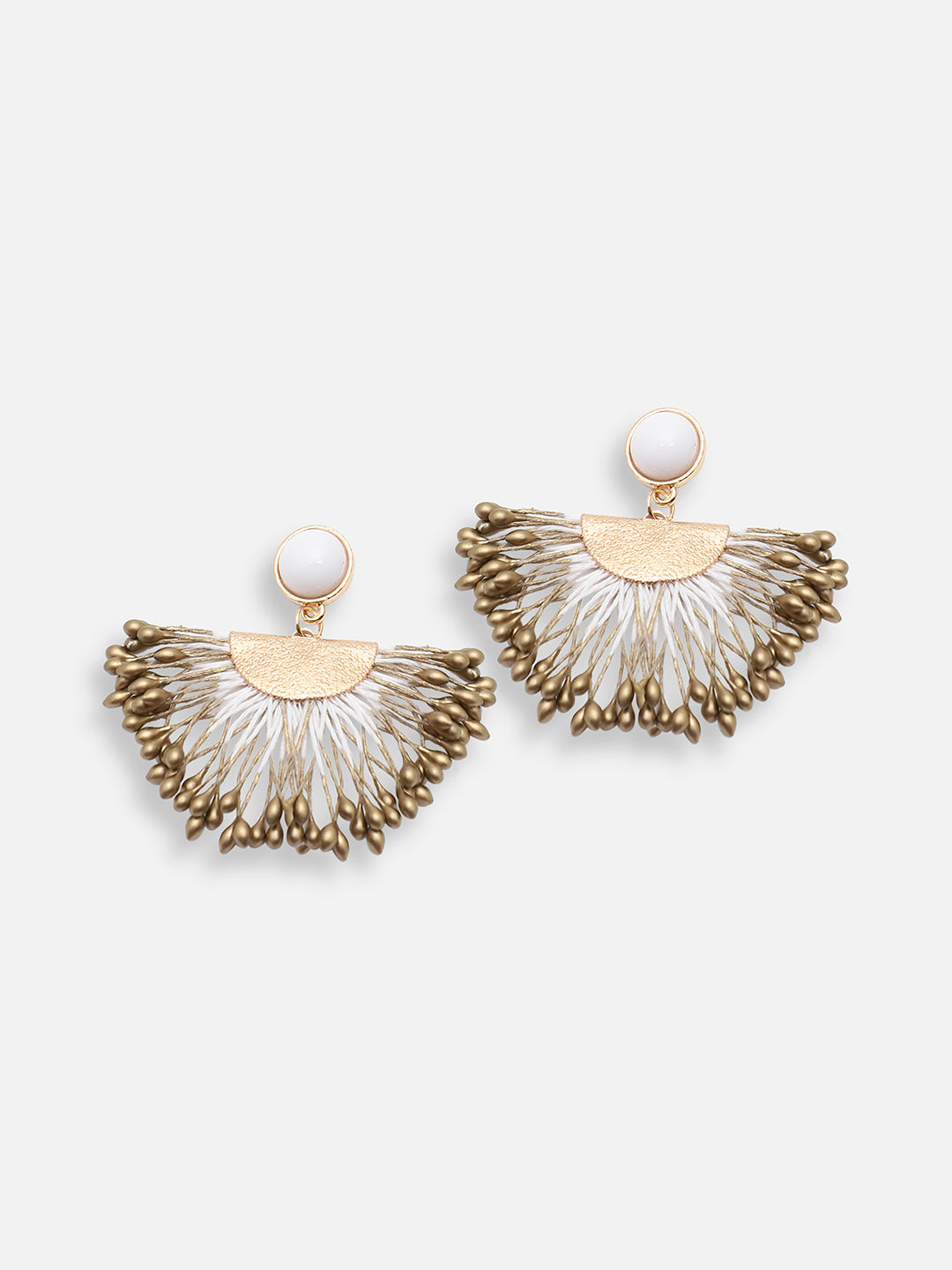 GOLD PLATED PARTY DESIGNER STONE DROP EARRING FOR WOMEN