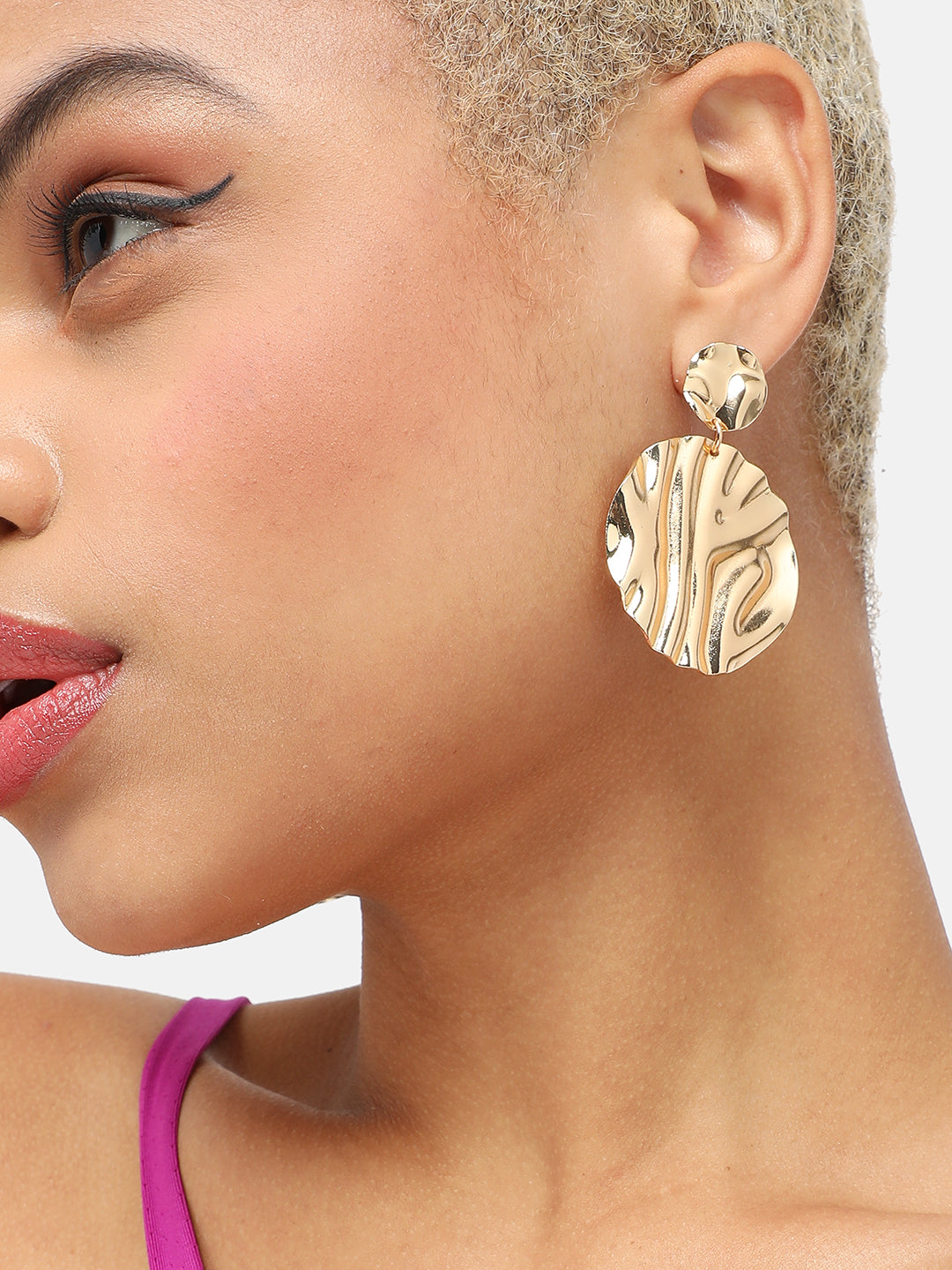 GOLD PLATED PARTY DESIGNER DROP EARRING FOR WOMEN