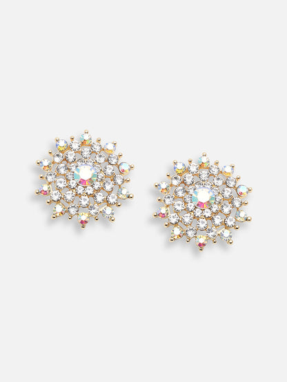 SILVER PLATED PARTY DESIGNER STONE STUD FOR WOMEN