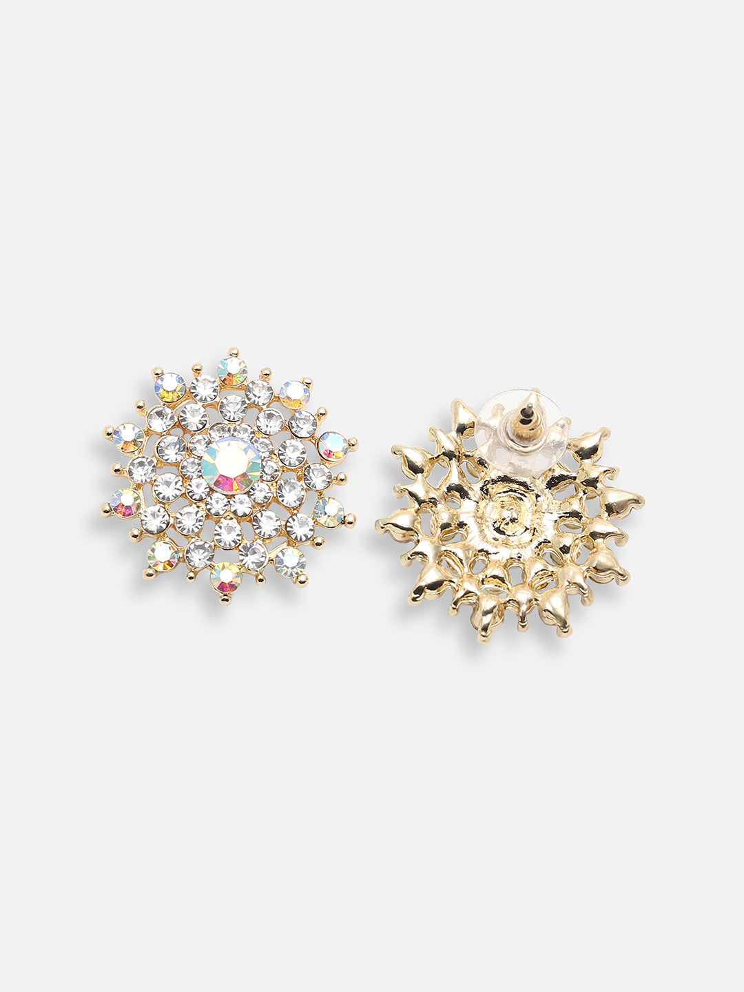 SILVER PLATED PARTY DESIGNER STONE STUD FOR WOMEN