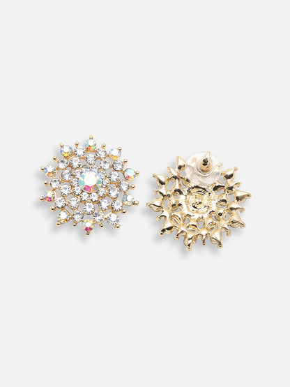 SILVER PLATED PARTY DESIGNER STONE STUD FOR WOMEN