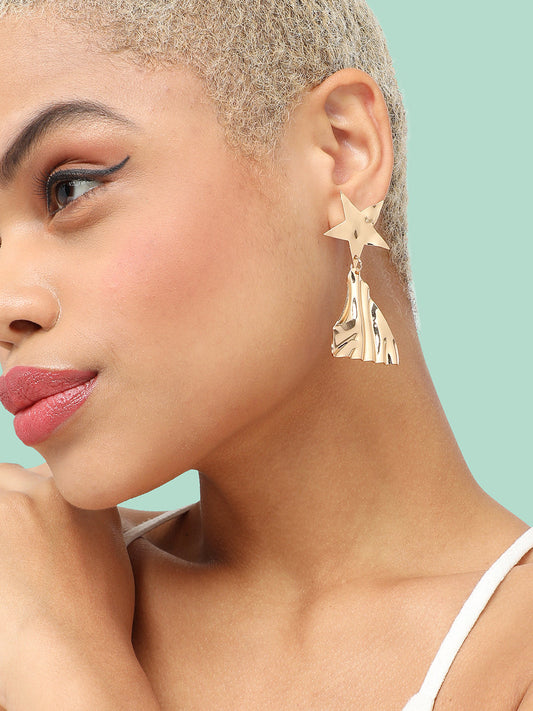 GOLD PLATED PARTY DESIGNER DROP EARRING FOR WOMEN
