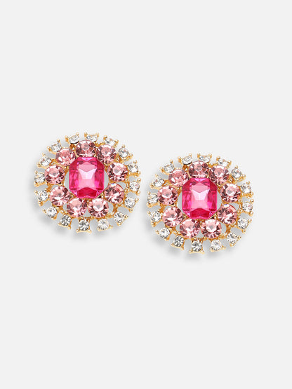 GOLD PLATED PARTY DESIGNER STONE STUD FOR WOMEN