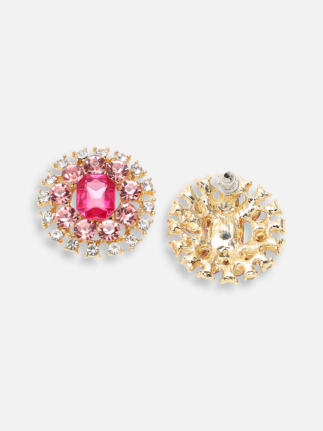 GOLD PLATED PARTY DESIGNER STONE STUD FOR WOMEN