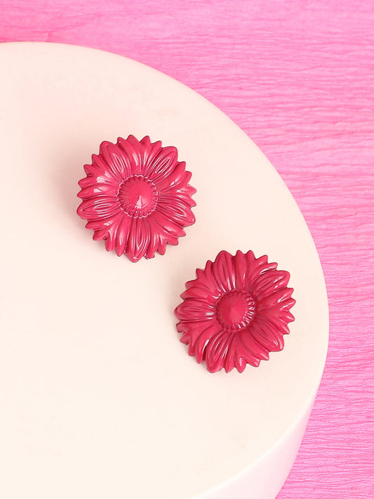 GOLD PLATED PARTY DESIGNER STONE STUD FOR WOMEN