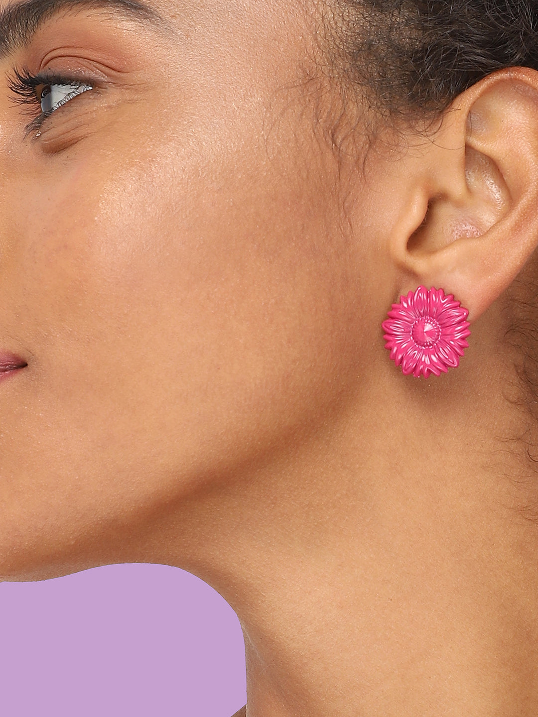 GOLD PLATED PARTY DESIGNER STONE STUD FOR WOMEN