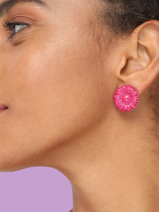 GOLD PLATED PARTY DESIGNER STONE STUD FOR WOMEN
