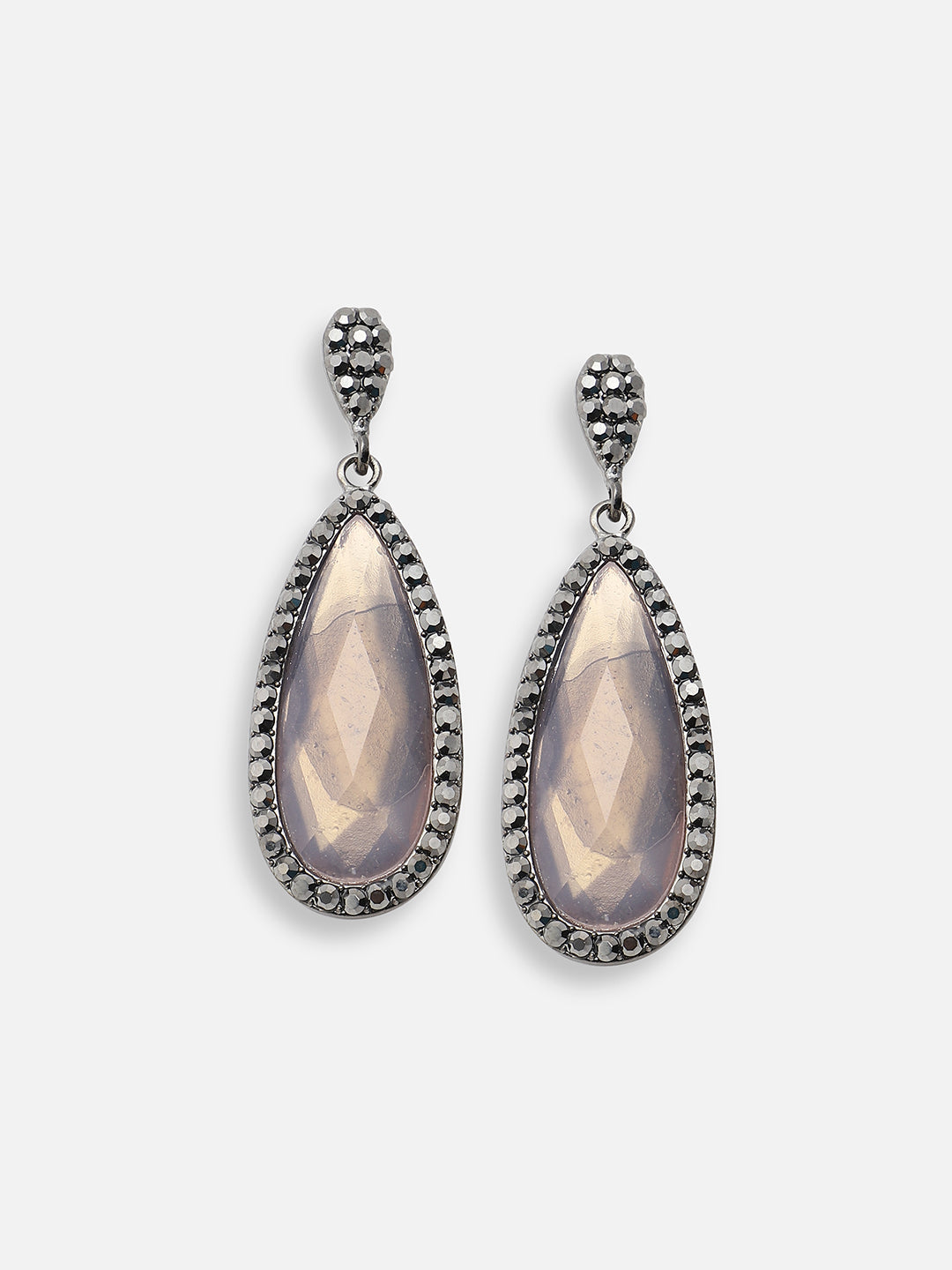 GOLD PLATED PARTY DESIGNER STONE DROP EARRING FOR WOMEN