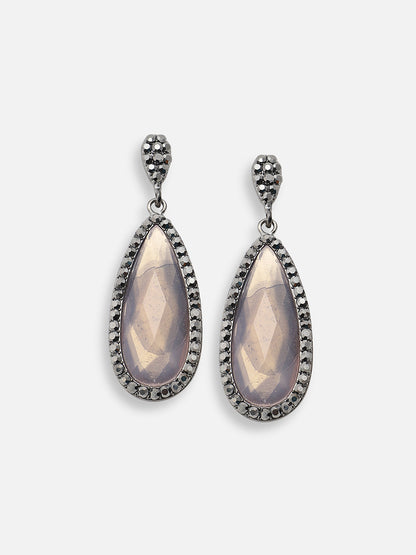 GOLD PLATED PARTY DESIGNER STONE DROP EARRING FOR WOMEN