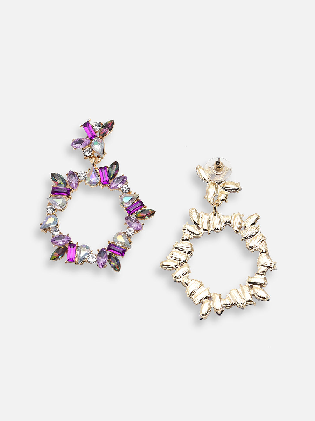 GOLD PLATED PARTY DESIGNER STONE DROP EARRING FOR WOMEN